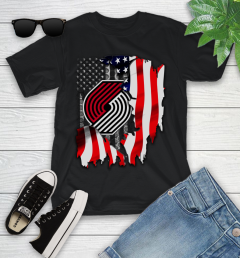 Portland Trail Blazers NBA Basketball American Flag Youth T-Shirt