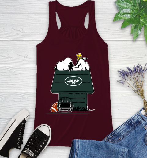 New York Jets NFL Football Snoopy Woodstock The Peanuts Movie Racerback Tank 3