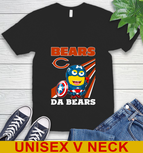 NFL Football Chicago Bears Captain America Marvel Avengers Minion Shirt V-Neck T-Shirt