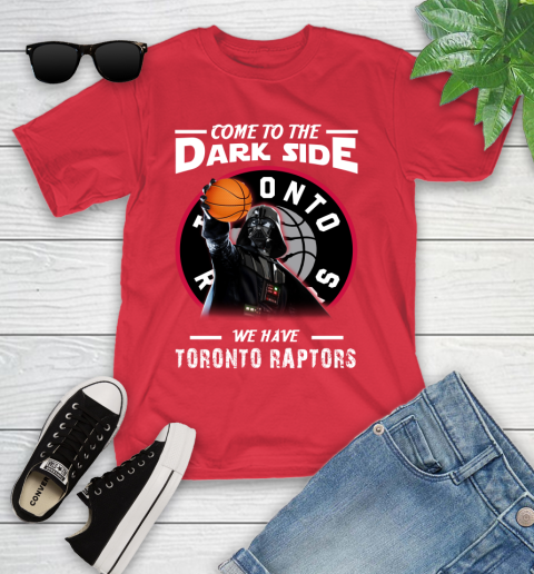 NBA Come To The Dark Side We Have Toronto Raptors Star Wars Darth Vader Basketball Youth T-Shirt 13