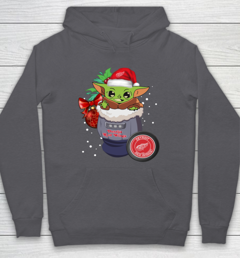 Detroit Red Wings Christmas Baby Yoda Star Wars Funny Happy NHL Hoodie 7