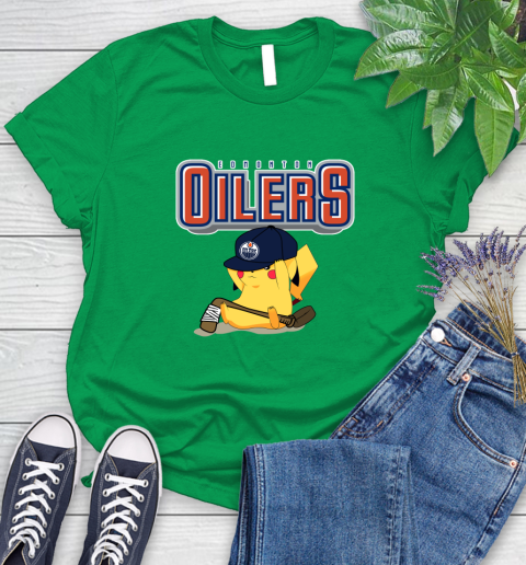 NHL Pikachu Hockey Sports Edmonton Oilers Women's T-Shirt 6