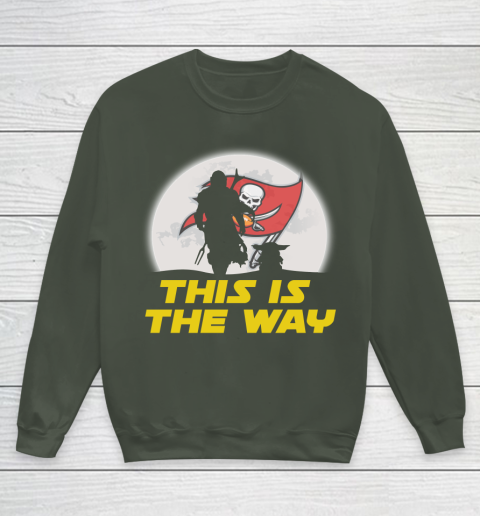 Tampa Bay Buccaneers NFL Football Star Wars Yoda And Mandalorian This Is The Way Youth Sweatshirt 8