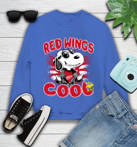 NHL Hockey Detroit Red Wings Cool Snoopy Shirt Youth Sweatshirt 5