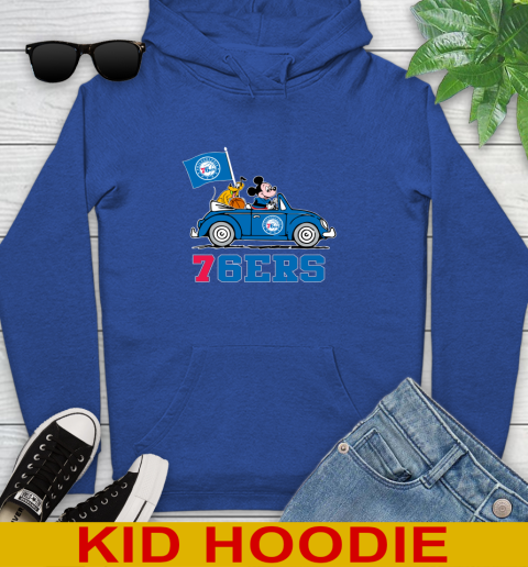 NBA Basketball Philadelphia 76ers Pluto Mickey Driving Disney Shirt Youth Hoodie 10
