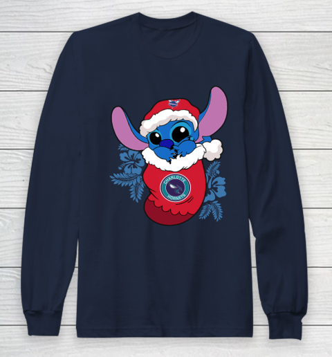Charlotte Hornets Christmas Stitch In The Sock Funny Disney NBA Long Sleeve T-Shirt 4