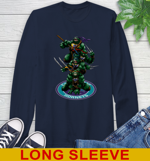 NBA Basketball Charlotte Hornets Teenage Mutant Ninja Turtles Shirt Long Sleeve T-Shirt 4