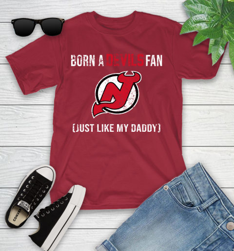 NHL New Jersey Devils Hockey Loyal Fan Just Like My Daddy Shirt Youth T-Shirt 12