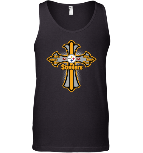 NFL Grey Crusader Cross Pittsburgh Steelers Tank Top - Rookbrand