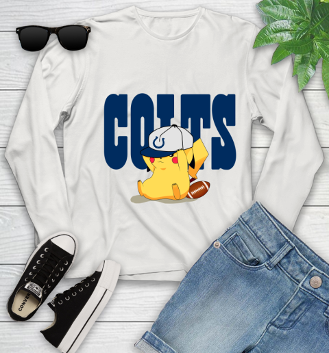 NFL Pikachu Football Sports Indianapolis Colts Youth Long Sleeve 12