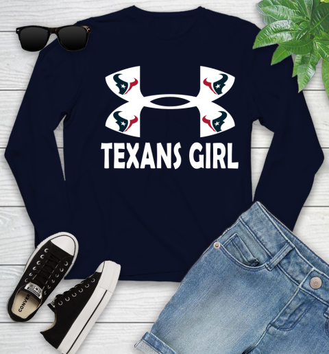 NFL Houston Texans Girl Under Armour Football Sports Youth Long Sleeve 2