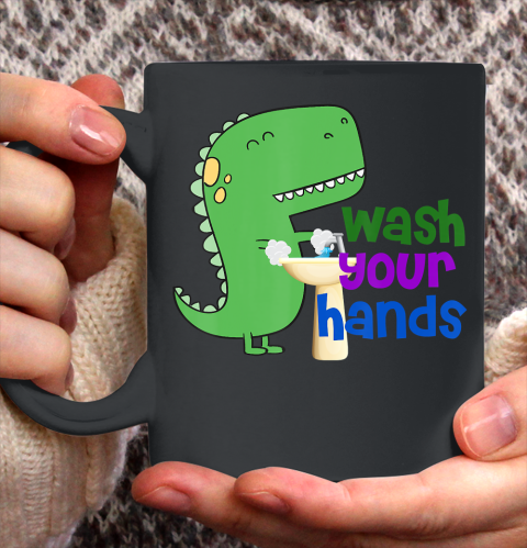 Nurse Shirt Cute Dino T rex Wash Your Hands T Shirt Ceramic Mug 11oz