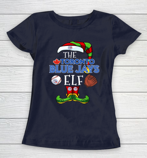 Toronto Blue Jays Christmas ELF Funny MLB Women's T-Shirt 2
