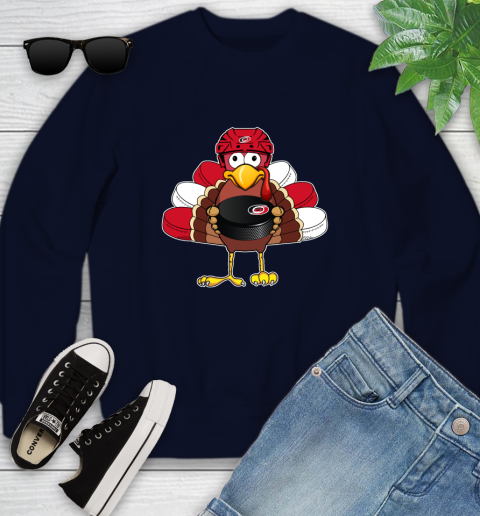 Carolina Hurricanes Turkey Thanksgiving Day Youth Sweatshirt 3