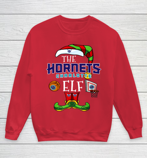 Charlotte Hornets Christmas ELF Funny NBA Youth Sweatshirt 7