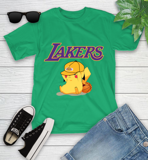 NBA Pikachu Basketball Sports Los Angeles Lakers Youth T-Shirt 6