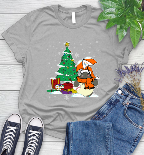 Miami Marlins MLB Baseball Cute Tonari No Totoro Christmas Sports Women's T-Shirt 5