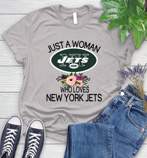 NFL Just A Woman Who Loves New York Jets Football Sports Women's T-Shirt 10