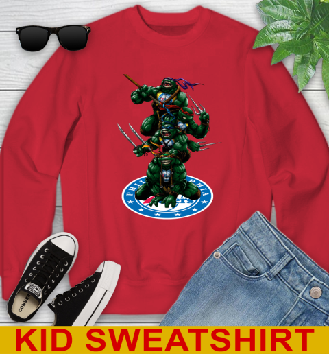 NBA Basketball Philadelphia 76ers Teenage Mutant Ninja Turtles Shirt Youth Sweatshirt 8