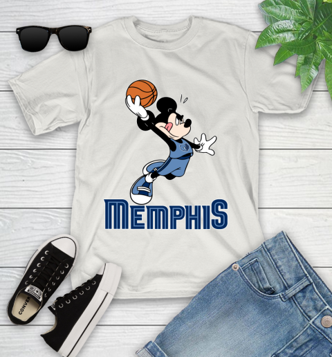 NBA Basketball Memphis Grizzlies Cheerful Mickey Mouse Shirt Youth T-Shirt 12