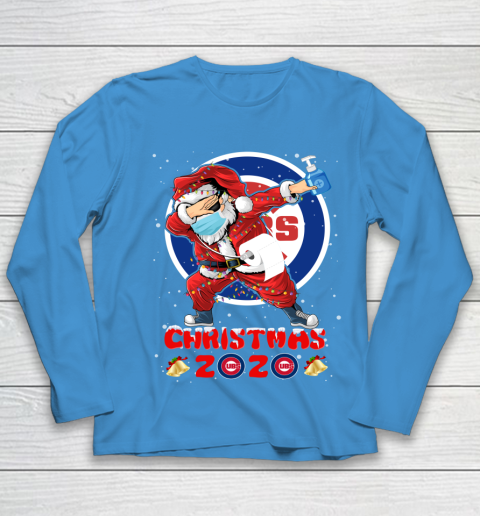 Chicago Cubs Funny Santa Claus Dabbing Christmas 2020 MLB Youth Long Sleeve 5
