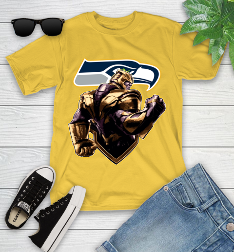 NFL Thanos Avengers Endgame Football Sports Seattle Seahawks Youth T-Shirt 8