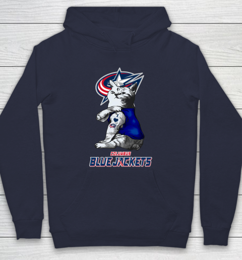 NHL My Cat Loves Columbus Blue Jackets Hockey Hoodie 2