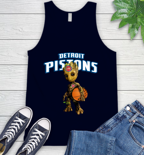 Detroit Pistons NBA Basketball Groot Marvel Guardians Of The Galaxy Tank Top 3