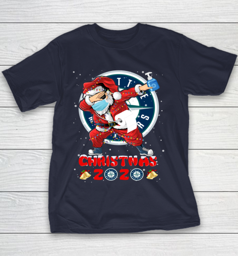 Seattle Mariners Funny Santa Claus Dabbing Christmas 2020 MLB Youth T-Shirt 2