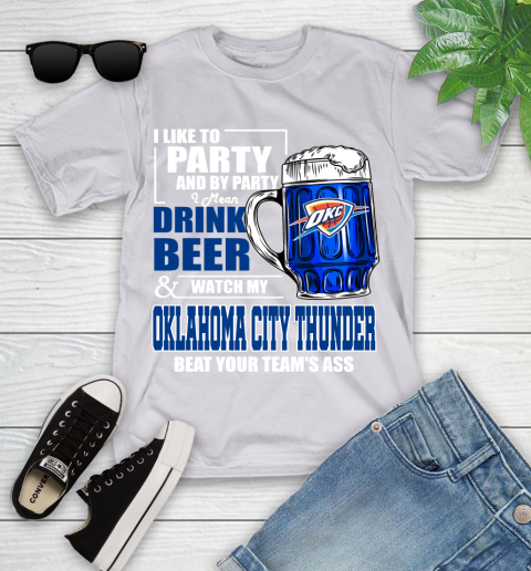 NBA Drink Beer and Watch My Oklahoma City Thunder Beat Your Team's Ass Basketball Youth T-Shirt 4
