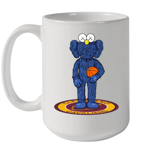 NBA Basketball Cleveland Cavaliers Kaws Bff Blue Figure Shirt Ceramic Mug 15oz