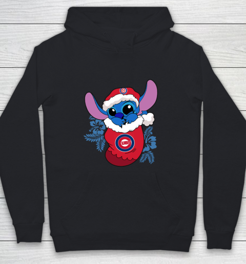 Chicago Cubs Christmas Stitch In The Sock Funny Disney MLB Youth Hoodie