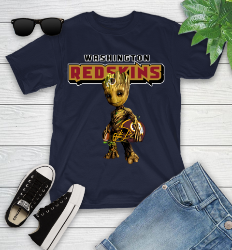 Washington Redskins NFL Football Groot Marvel Guardians Of The Galaxy Youth T-Shirt 3