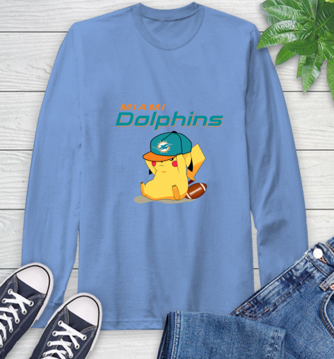 NFL Pikachu Football Sports Miami Dolphins Long Sleeve T-Shirt 11