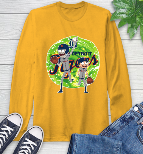 MLB Detroit Tigers Rick And Morty Baseball Sports Long Sleeve T-Shirt 3