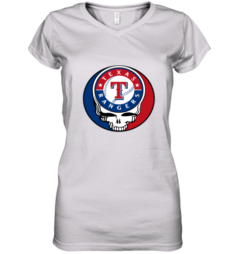 Texas Rangers The Grateful Dead Baseball MLB Mashup Women's V-Neck T-Shirt