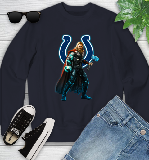 NFL Thor Avengers Endgame Football Indianapolis Colts Youth Sweatshirt 3