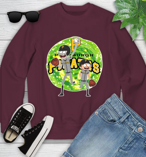 MLB Pittsburgh Pirates Rick And Morty Baseball Sports Youth Sweatshirt 5