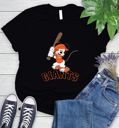 MLB Baseball San Francisco Giants Cheerful Mickey Mouse Shirt Women's T-Shirt
