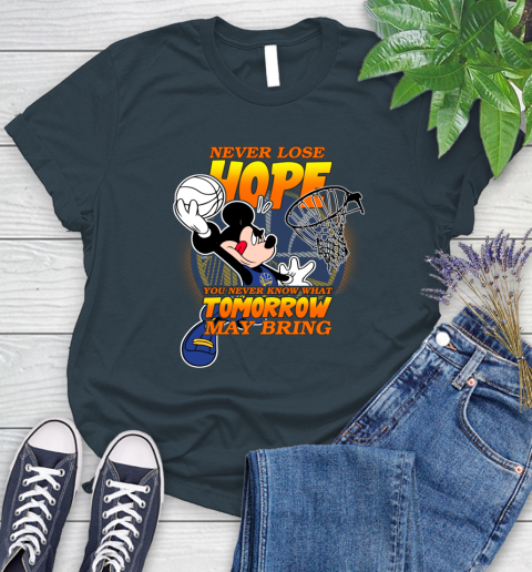 Golden State Warriors NBA Basketball Mickey Disney Never Lose Hope Women's T-Shirt 11