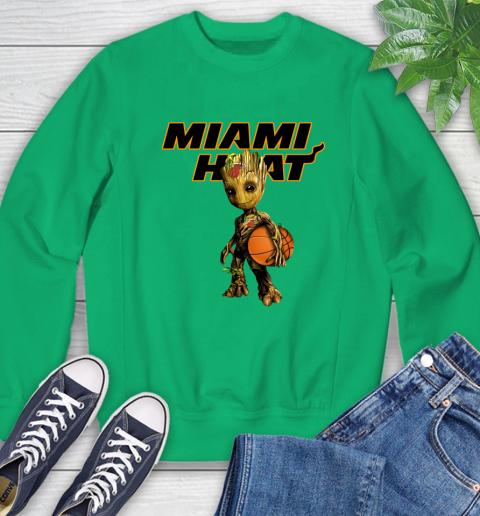 Miami Heat NBA Basketball Groot Marvel Guardians Of The Galaxy Sweatshirt 6