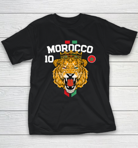Morocco Lion Flag Sport Soccer Jersey Tee Football Proud Youth T-Shirt