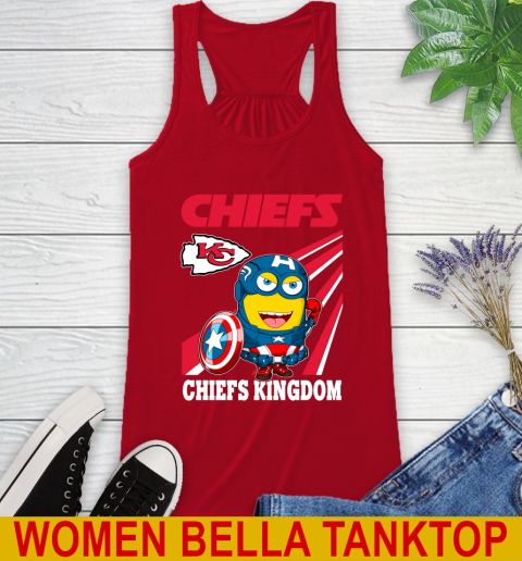 NFL Football Kansas City Chiefs Captain America Marvel Avengers Minion Shirt Racerback Tank 4