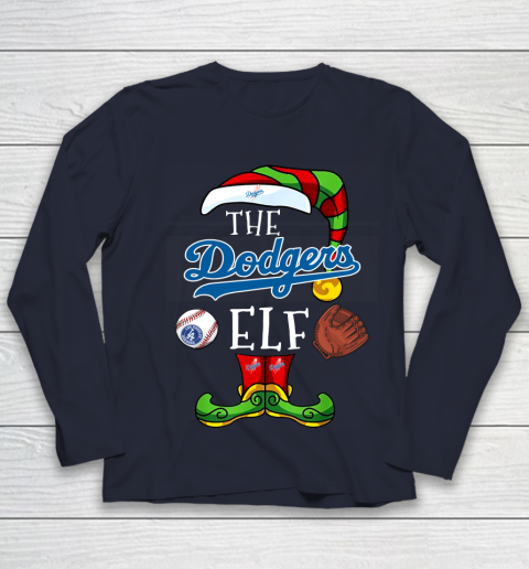 Los Angeles Dodgers Christmas ELF Funny MLB Youth Long Sleeve 2