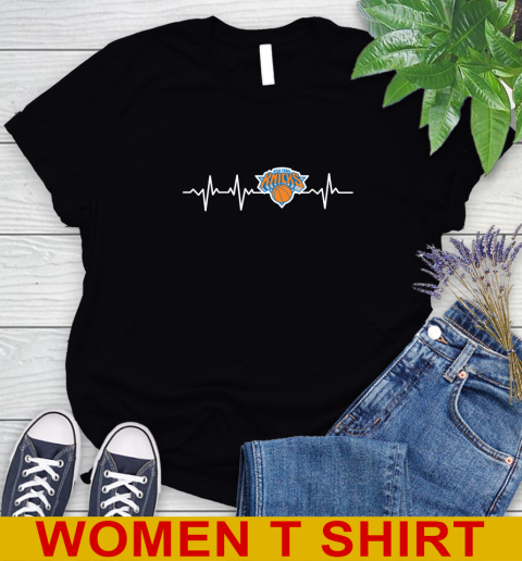 New York Knicks NBA Basketball Heart Beat Shirt Women's T-Shirt