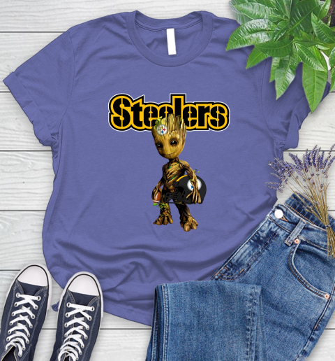 Pittsburgh Steelers NFL Football Groot Marvel Guardians Of The Galaxy Women's T-Shirt 11
