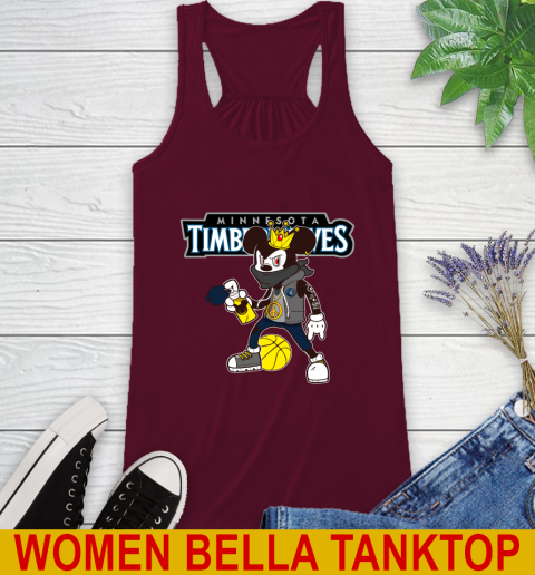 Minnesota Timberwolves NBA Basketball Mickey Peace Sign Sports Racerback Tank 3