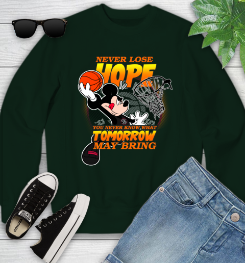 Toronto Raptors NBA Basketball Mickey Disney Never Lose Hope Youth Sweatshirt 9