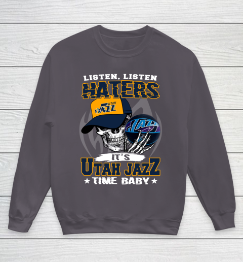Listen Haters It is JAZZ Time Baby NBA Youth Sweatshirt 5