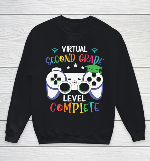 Back To School Shirt Virtual Second Grade level complete Youth Sweatshirt